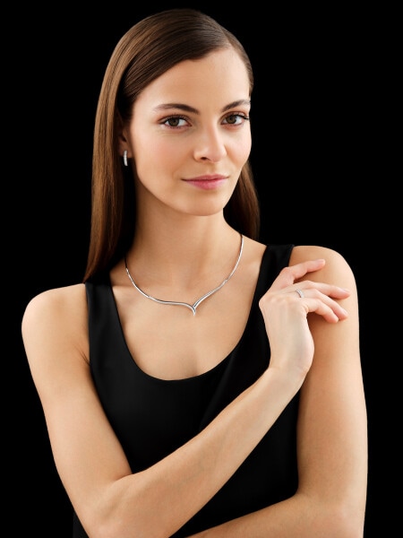 750 Rhodium-Plated White Gold Necklace with Diamonds 0,32 ct - fineness 18 K