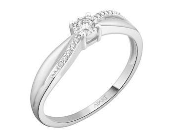 750 Rhodium-Plated White Gold Ring with Diamonds - 0,08 ct - fineness 18 K