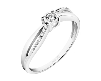 750 Rhodium-Plated White Gold Ring with Diamonds 0,08 ct - fineness 18 K