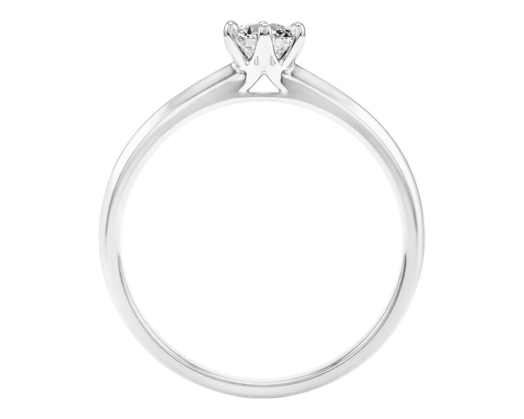 750 Rhodium-Plated White Gold Ring with Diamond - 0,23 ct - fineness 18 K