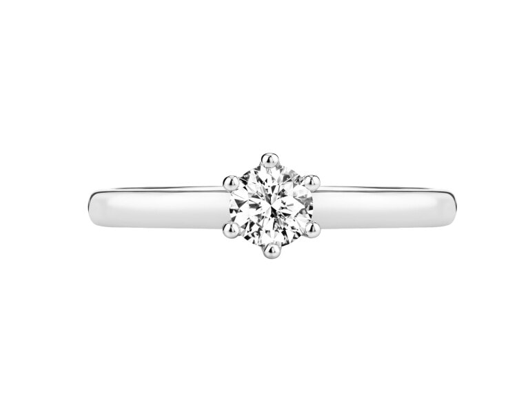 750 Rhodium-Plated White Gold Ring with Diamond - 0,23 ct - fineness 18 K