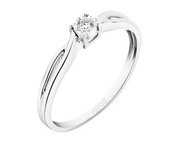 Prsten z bílého zlata s briliantem - 0,05 ct - ryzost 750