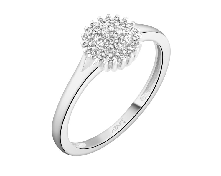 Prsten z bílého zlata s diamanty - 0,10 ct - ryzost 750