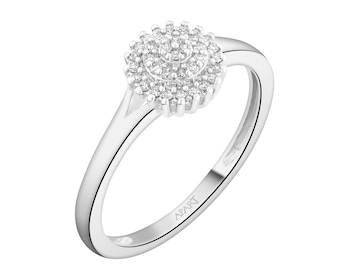 Prsten z bílého zlata s diamanty - 0,10 ct - ryzost 750