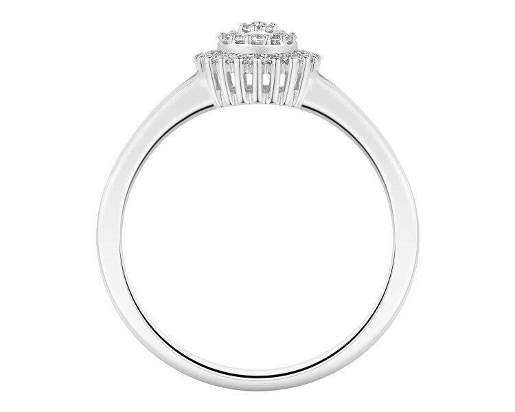 Prsten z bílého zlata s diamanty - 0,10 ct - ryzost 750