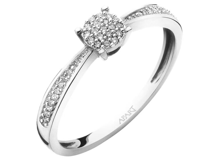 White Gold Diamond Ring 0,08 ct - fineness 18 K