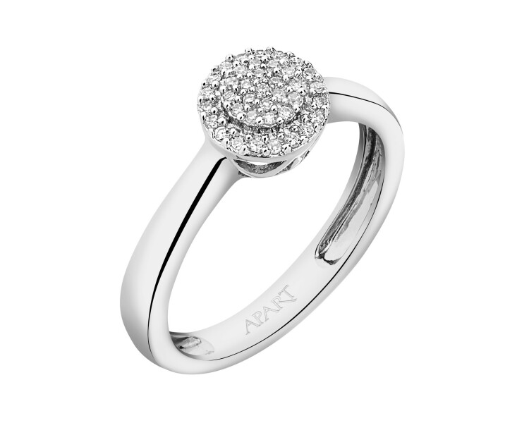 750 Rhodium-Plated White Gold Ring with Diamonds - 0,10 ct - fineness 18 K