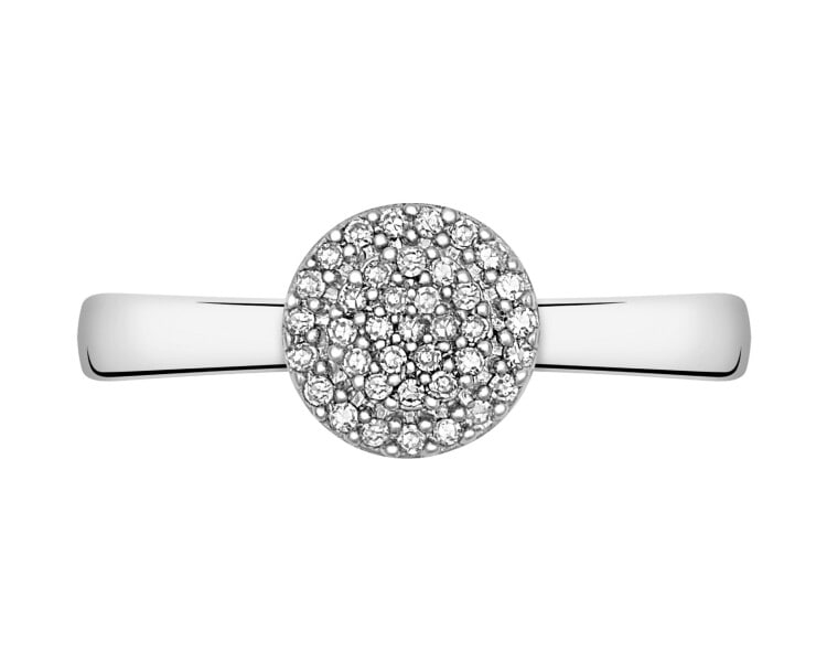 750 Rhodium-Plated White Gold Ring with Diamonds - 0,10 ct - fineness 18 K