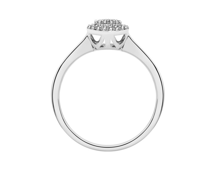 750 Rhodium-Plated White Gold Ring with Diamonds - 0,10 ct - fineness 18 K