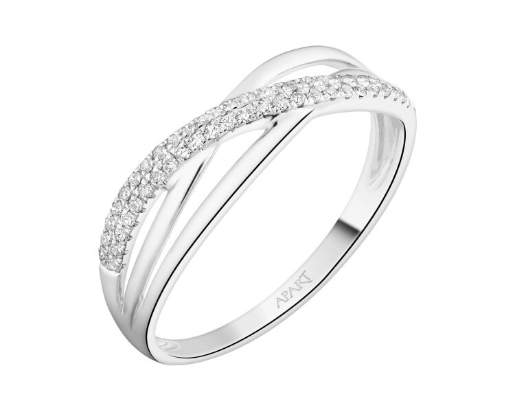 White Gold Diamond Ring - 0,11 ct - fineness 18 K