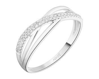 White Gold Diamond Ring - 0,11 ct - fineness 18 K