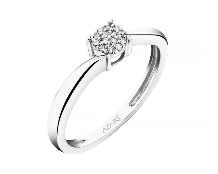 750 Rhodium-Plated White Gold Ring with Diamonds - 0,03 ct - fineness 18 K