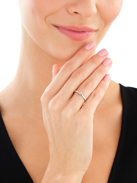 750 Rhodium-Plated White Gold Ring with Diamonds - 0,03 ct - fineness 18 K