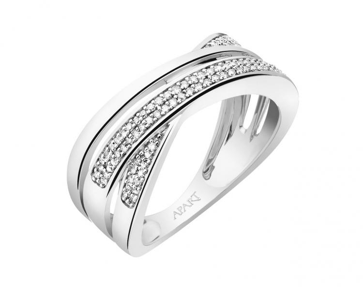 Prsten z bílého zlata s diamanty 0,14 ct - ryzost 750