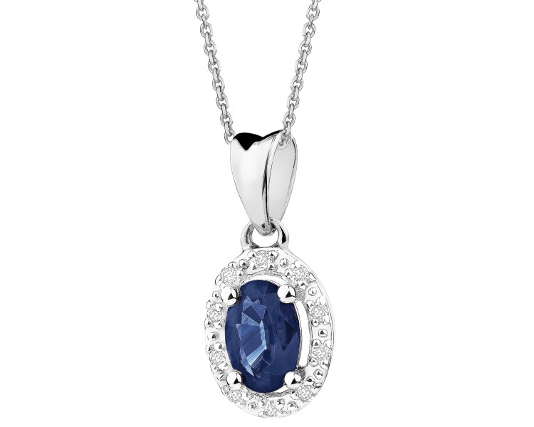 750 Rhodium-Plated White Gold Pendant with Diamonds - fineness 18 K