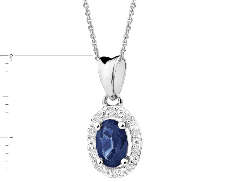 750 Rhodium-Plated White Gold Pendant with Diamonds - fineness 18 K