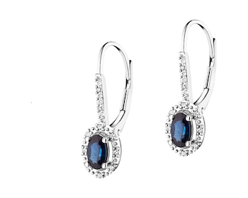 750 Rhodium-Plated White Gold Earrings with Diamonds 0,06 ct - fineness 18 K