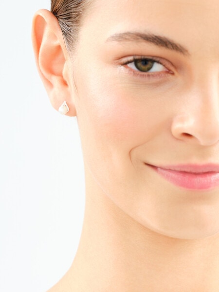 750 Rhodium-Plated White Gold Earrings with Diamonds - fineness 18 K