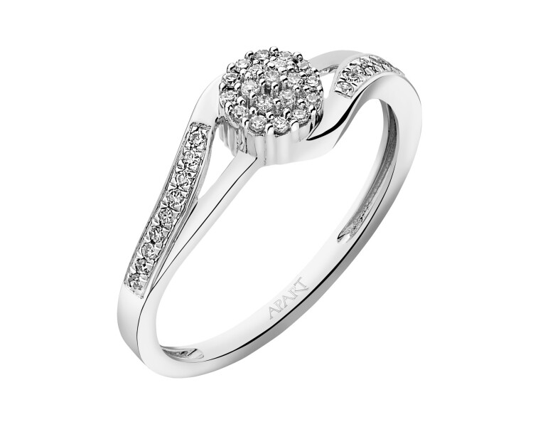 White Gold Diamond Ring - 0,13 ct - fineness 18 K