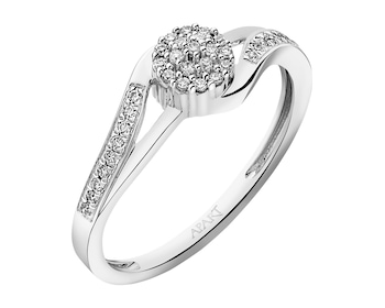 White Gold Diamond Ring - 0,13 ct - fineness 18 K