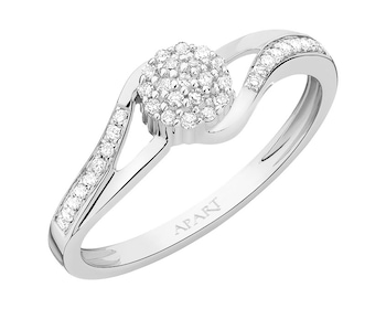 Prsten z bílého zlata s diamanty 0,13 ct - ryzost 750