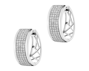 Náušnice z bílého zlata s diamanty - 0,33 ct - ryzost 585
