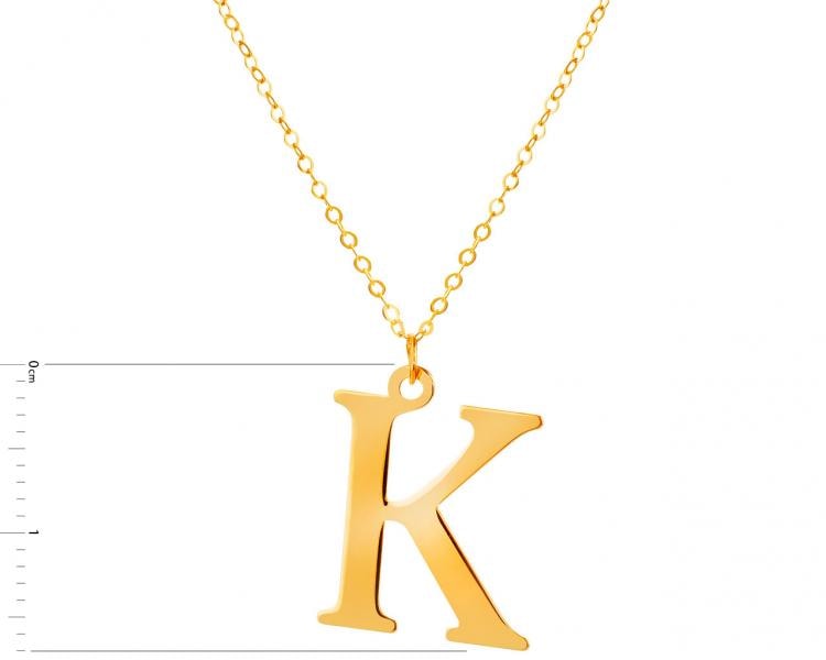 Złoty naszyjnik, ankier - litera K