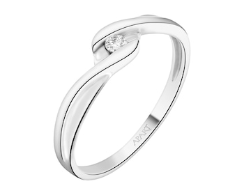Prsten z bílého zlata s briliantem - 0,04 ct - ryzost 750