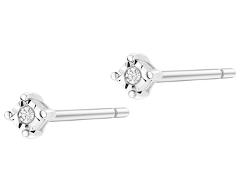 White gold earrings with diamonds - 0,008 ct - fineness 18 K