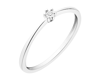 White gold brilliant cut diamond ring 0,01 ct - fineness 18 K