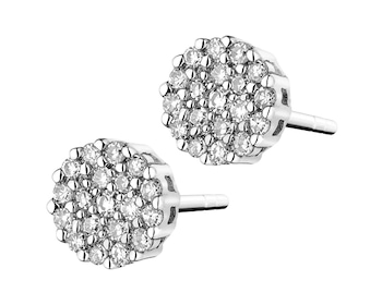 White gold earrings with diamonds 0,11 ct - fineness 18 K
