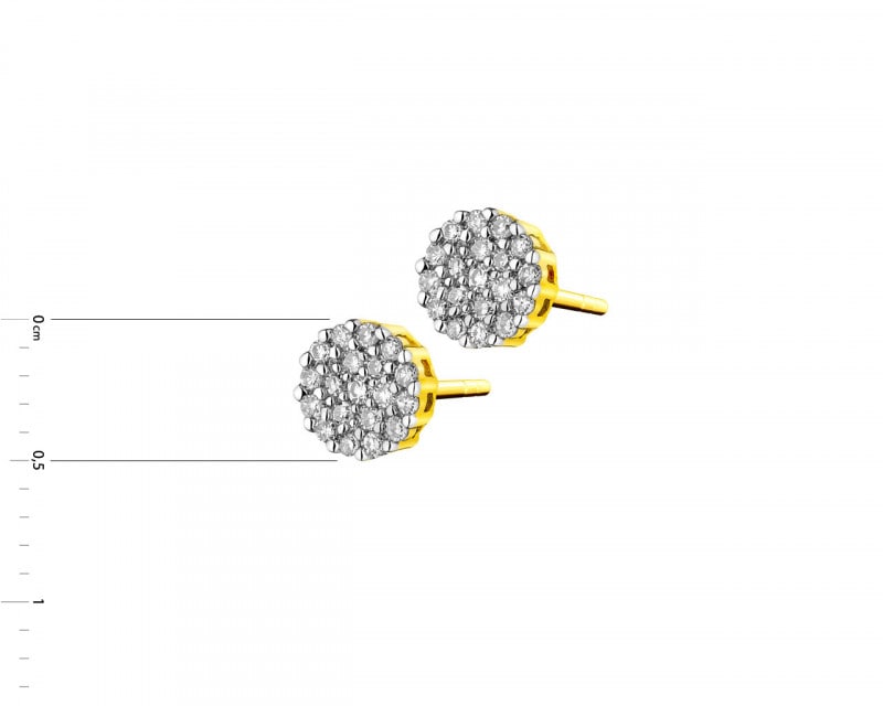 14ct Yellow Gold Earrings with Diamonds 0,11 ct - fineness 18 K
