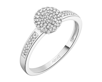 White gold ring with diamonds - 0,15 ct - fineness 18 K