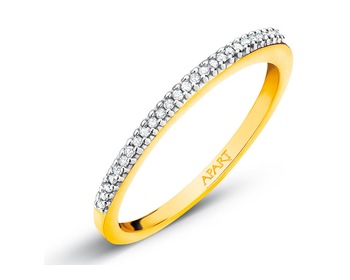 Yellow gold ring with diamonds 0,06 ct - fineness 18 K