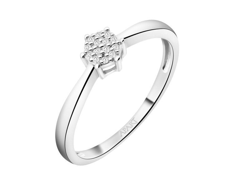 White gold diamond ring - 0,03 ct - fineness 18 K