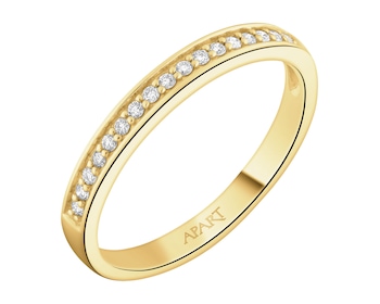 Yellow gold ring with brilliants - 0,10 ct - fineness 18 K