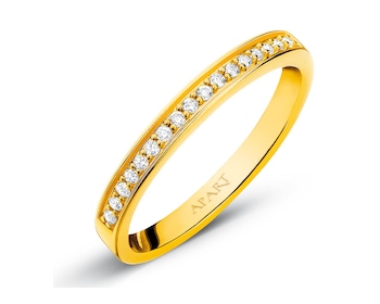 Yellow gold ring with brilliants 0,10 ct - fineness 18 K