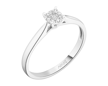 White gold diamond ring - 0,07 ct - fineness 18 K