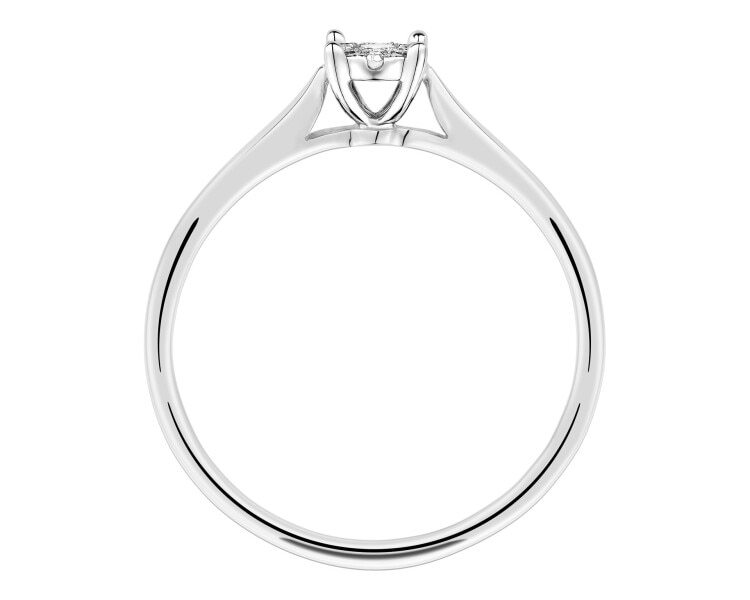 White gold diamond ring - 0,07 ct - fineness 18 K