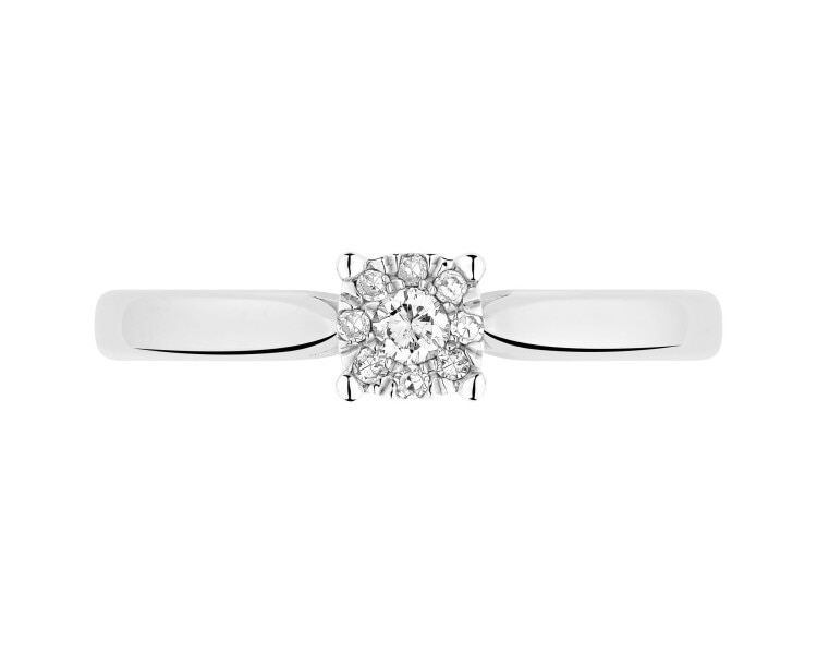 White gold diamond ring - 0,07 ct - fineness 18 K