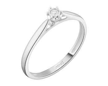 White gold diamond ring - 0,03 ct - fineness 18 K