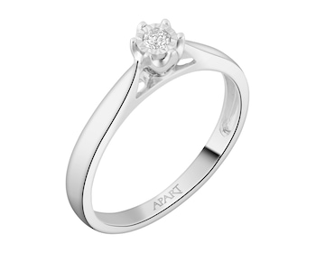 White gold diamond ring - 0,05 ct - fineness 18 K