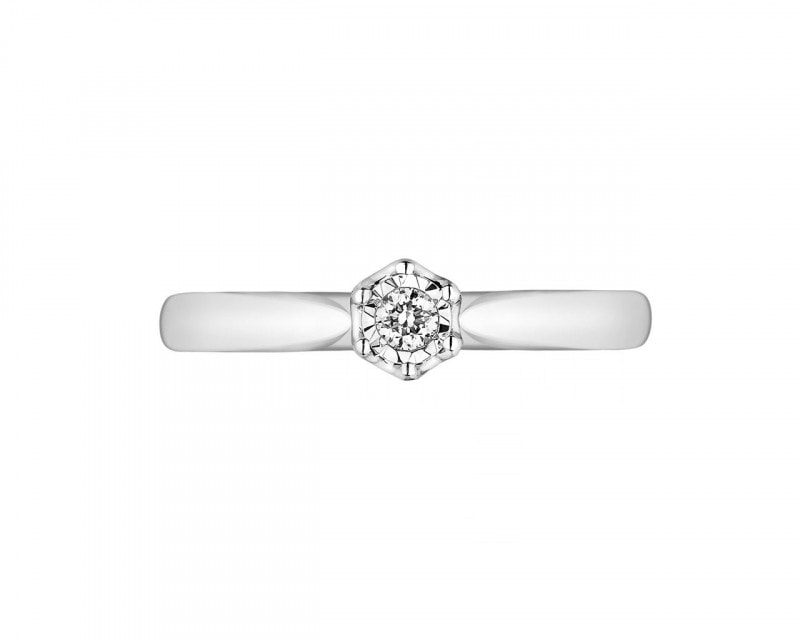 White gold diamond ring 0,05 ct - fineness 18 K