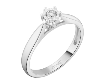 White gold diamond ring - 0,10 ct - fineness 18 K