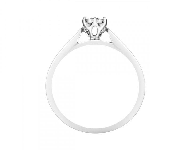 White gold diamond ring 0,10 ct - fineness 18 K