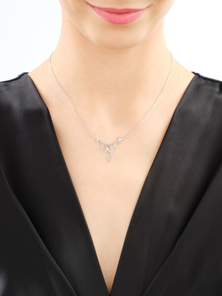 Náhrdelník z bílého zlata a diamanty - 0,04 ct - ryzost 750