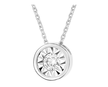 White gold necklace with diamond - 0,10 ct - fineness 18 K