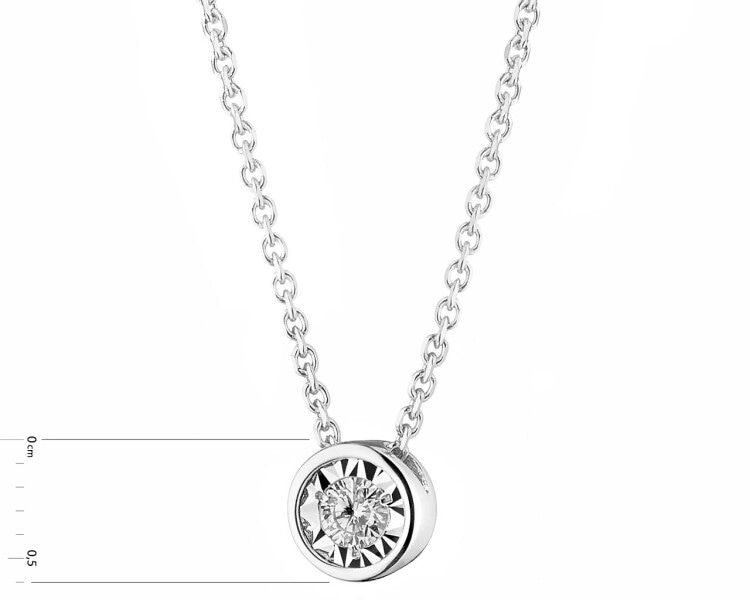 White gold necklace with diamond 0,10 ct - fineness 18 K