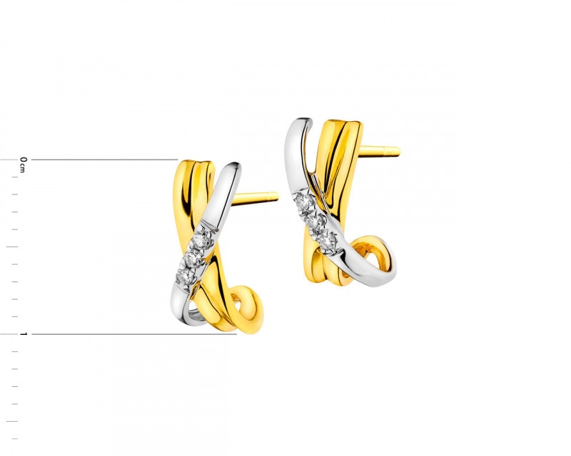Yellow gold diamond earrings 0,03 ct - fineness 18 K