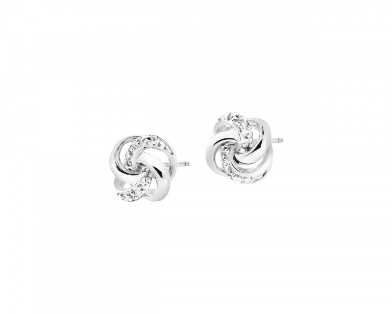 9ct White Gold Earrings with Diamonds 0,01 ct - fineness 18 K